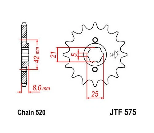 Piñón delantero JT 520 15T #JTF575.15 para Yamaha XT600 1984-1989 Foto 1 de 1