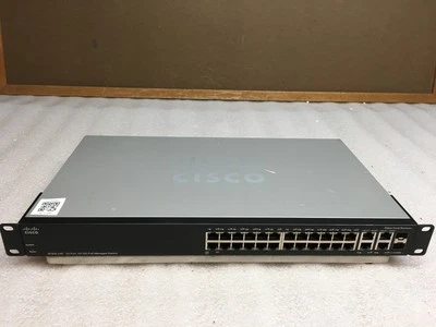 Cisco SF300-24P 24 Port 10/100 PoE Managed Network Switch - Image 1 of 4