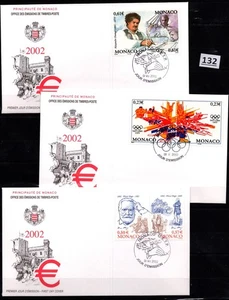 + MONACO - 3 FDC - CULTURE - OLYMPICS - ARCHITECTURE - 2002 - Picture 1 of 1