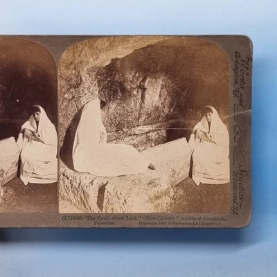 Palestina Religiosa Stereoview 3D C1900 Nueva Calgary Tumba de Jesús Jerusalén Foto 1 de 3