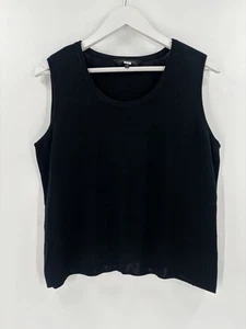 Blusa sin mangas Ming Wang para mujer grande negra sin mangas acrílico tejido pulóver top - Imagen 1 de 16