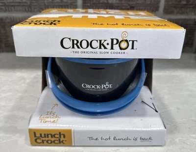Crock-Pot Lunch Crock Black / Blue - 20 Oz Travel Carry Slow Cooker -Warmer NWT - Image 1 of 4