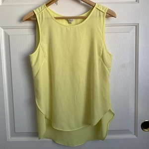 Blusa sin mangas amarilla sin mangas con cuello redondo de Calvin Klein para mujer talla S alta baja - Imagen 1 de 8