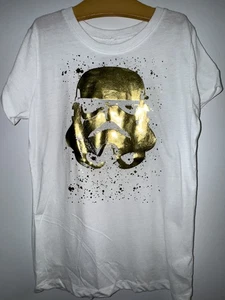J Crew 2016 Star Wars T-Shirt NWT Size 14 Crewcuts girls Stormtrooper gold - Picture 1 of 5