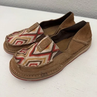 Zapatos planos sin cordones Ariat Cruiser marrón estampado azteca para mujer talla 6,5 occidental Foto 1 de 4
