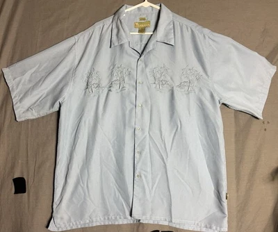 Cabana Sueded 男式尺寸 2XLarge 夏威夷阿罗哈海滩营地爸爸爷爷 — 第 1/4 张图片