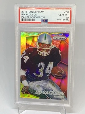 Bo Jackson 2014 Panini Logo PRIZM GOLD HOLO  PSA 10 GEM MINT POP 14 - Image 1 of 4