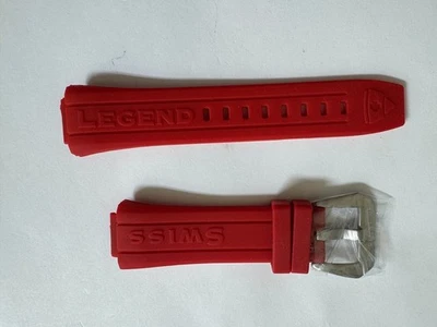 Correa de reloj Swiss Legend Trimix de silicona/caucho rojo para dama Foto 1 de 2