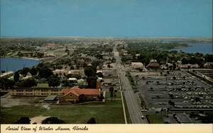 Winter Haven Florida vista aérea ciudad Citrus Capitol postal vintage sin usar - Imagen 1 de 2
