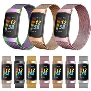 Correa magnética de acero inoxidable con banda milanesa de repuesto para Fitbit Charge 6 5 - Imagen 1 de 19