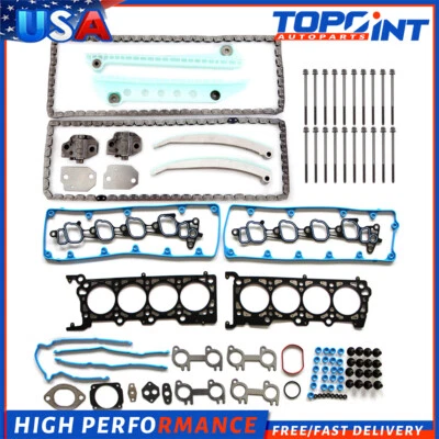 头垫圈螺栓套装和定时链套件带齿轮适用于 2003 年福特 Expedition 4.6L — 第 1/4 张图片