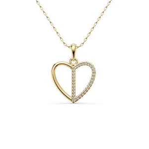 Eleganter Gebrochenes-Herz-Anhänger in Gelb-, Weiß-, Roségold in8/14/18K PARGOLD - Bild 1 von 27