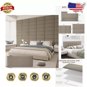 Stylish Peel and Stick Headboard for King Beds, Durable Linen in Multiple Colors - Picture 1 of 9