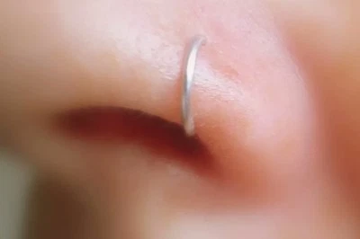 CLIP ON Anillo Nariz Cuerpo Joyería Aro Anillo No Perforante Anillo Nariz Falso Hecho a Mano Foto 1 de 4