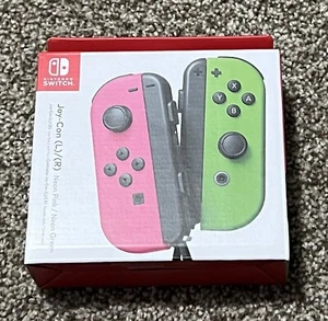 Nintendo Switch Joy-Con L/R Neon Pink Green Factory Sealed OEM Official Joycons - Picture 1 of 2