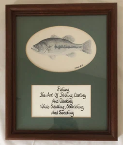 Crappie Fish Print Quote Fishing Hunting Cabin Decor Mancave - Picture 1 of 4