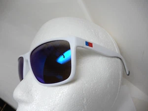 CHAPS - SR 1023 Foster Grant Mirror Sunglasses White w Blue Mirror Lenses - VGC - Picture 1 of 18