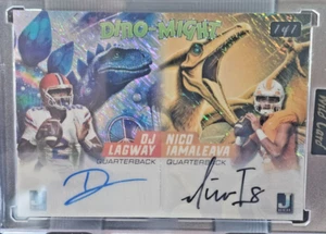 2024 Wild Card Dino-Might DJ Lagway Nico Iamaleava Dual Auto 1/1 Shimmer SSP - Picture 1 of 2