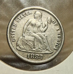 1883 U.S. SEATED LIBERTY SILVER DIME FASHIONED INTO LOVE TOKEN -GREAT CONDITION- - Picture 1 of 5