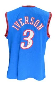 Camiseta deportiva autografiada de Allen Iverson de los Royal Mitchell & Ness 76ers JSA 181842 - Imagen 1 de 6