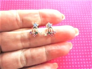 Shooting star rainbow crystal stud earrings - Picture 1 of 2