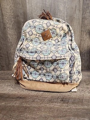 Mochila Mudd Tribal Azteca Bolso para Libros Verde Púrpura Estampado Escuela Limpio Foto 1 de 4