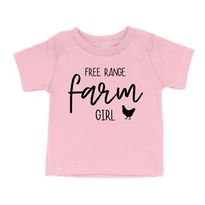 Free Range Farm Girl Toddler Kids Youth T-shirt Farm Girl Farming Country gift - Picture 1 of 16