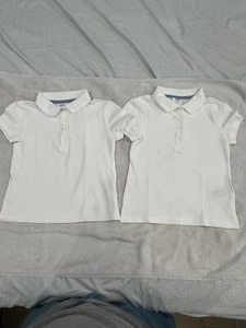 Girls Gap Kids White Polo Shirt Lot Uniform Size XS Peter Pan Collar Button - Picture 1 of 4