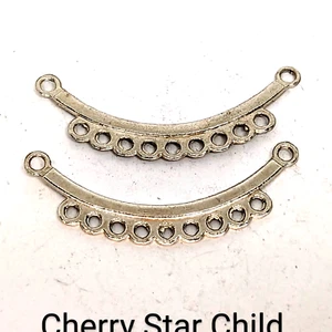 2x silver pl large curved branch connector extender charm spacer jewellery f - Bild 1 von 3