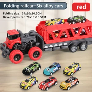 Deformable Rail Car Folding Big Truck Toys for Kids Container Transporter Gift - Picture 1 of 14