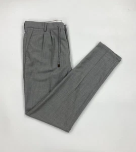 Pantalón Brunello Cucinelli Gris Hombre Talla 54 W38 L35 Lana Calce Ocio Delgado A - Imagen 1 de 12