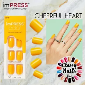 KISS IMPRESS COLOR PRESS ON MANICURE CHEERFUL HEART - Picture 1 of 1