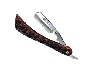 RASOIO A MANO MEZZA LAMA PER PARRUCCHIERE BARBIERE LEGNO E ACCIAIO INOX CAPELLI - Foto 1 di 6
