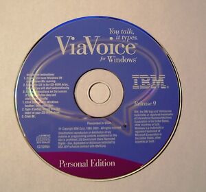 IBM Via Voice Release 9 Personal Edition CD for earlier Windows OS, Authentic