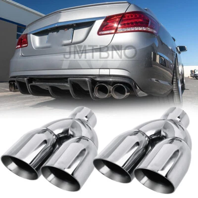 Punta de escape doble de 2,5" a 3,5" para Mercedes Benz AMG W212 E350 E400 C63 C300 C350 Foto 1 de 4
