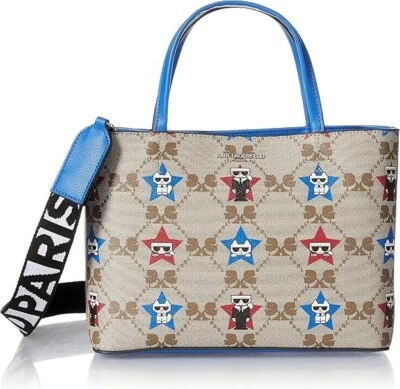 Karl Lagerfeld Paris Maybelle Tote Crossbody Satchel Bag Purse NWT Cat/Ikon Blue - Image 1 of 4