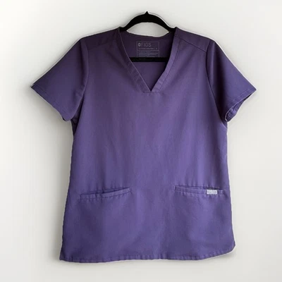 Figs Women’s Casma Purple V- Neckline Short Sleeves Scrub Top Sz S Nurse Medical - Image 1 of 4