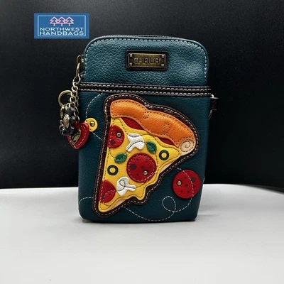 BOLSO BANDOLERA TELÉFONO CELULAR PASTEL DE PIZZA TURQUESA CHALA Foto 1 de 4