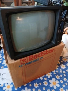 RedStar 12" Portable CRT TV-12 Television CIB Original Box w/ Adapter POWERS ON - Picture 1 of 14