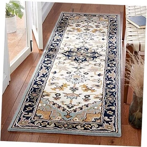  Heritage Collection Runner Rug - 2'3" x 8', Grey & Green, Handmade  - Picture 1 of 7