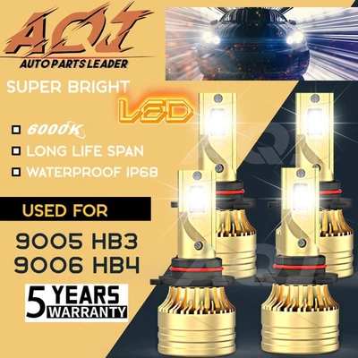 9005 9006 6000K Super bright LED Headlights Bulbs For Isuzu i-370 2007-2008 - Изображение 1 из 4