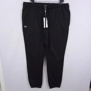 Pantaloni da ginnastica uomo Lacoste neri in pile vestibilità affusolata $98 prezzo consigliato da uomo taglia XXL - Foto 1 di 11