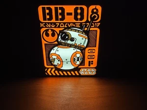 Star Wars BB8 Droide Caja de Luz LED Panel de Arte Iluminado Lámpara Coleccionable - Imagen 1 de 9