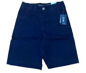 Crown & Ivy Boys Flat Front Twill Shorts Chino Navy Blue size 10 NEW RET $38 - Picture 1 of 8