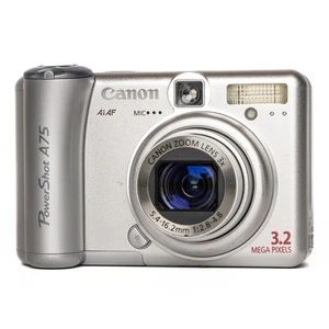 Canon PowerShot A75 3.2MP Silver Digital Camera Good - Picture 1 of 8