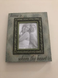 Demdaco "Home is where the heart is" 4' x 5" Photo Frame Decorative Stone - Picture 1 of 6