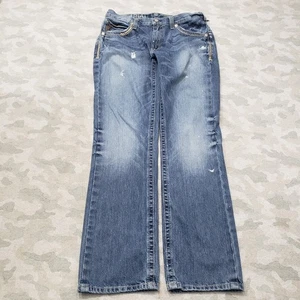 Ariat Jeans Mens 34x34 Blue Pockets Straight Denim Medium Wash Workwear - Picture 1 of 11