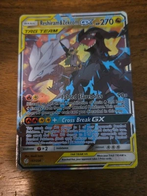 LP Reshiram & Zekrom GX 157/236 Sm-Cosmic Eclipse Holo - Image 1 of 2