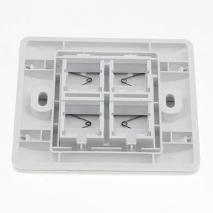 Quad Data Wall Outlet Plaque frontale 4 ports RJ45/RJ11 Ethernet prise réseau - Photo 1/4