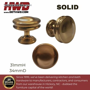 Moderner runder Knopf massiv Küche Bad Schrank Schublade Möbel Champagner Gold - Bild 1 von 8